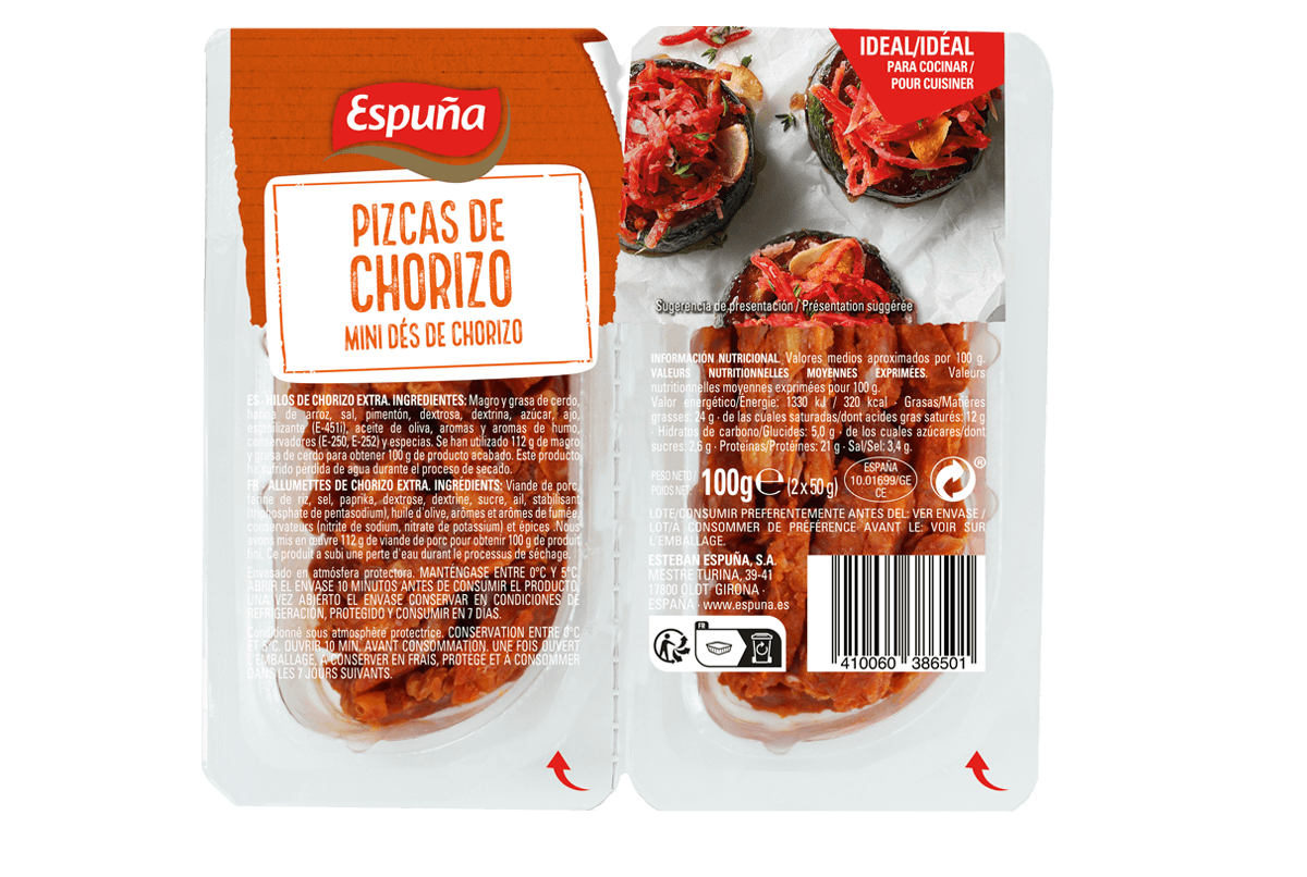 Thin chorizo strips 2x50g